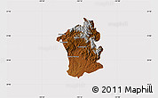 Physical Map of Guanajuato, cropped outside