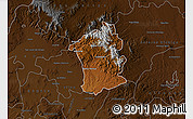 Physical Map of Guanajuato, darken