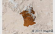 Physical Map of Guanajuato, lighten