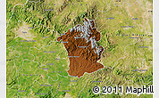 Physical Map of Guanajuato, satellite outside