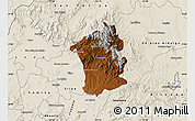Physical Map of Guanajuato, shaded relief outside