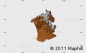 Physical Map of Guanajuato, single color outside