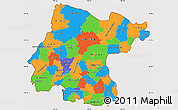 Political Simple Map of Guanajuato, cropped outside