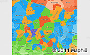 Political Simple Map of Guanajuato, political shades outside