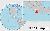 Gray Location Map of Acapulco de Juarez