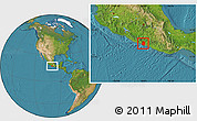 Satellite Location Map of Acapulco de Juarez