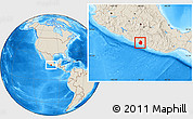Shaded Relief Location Map of Acapulco de Juarez
