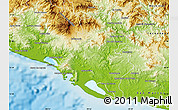 Physical Map of Acapulco de Juarez