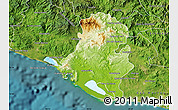 Physical Map of Acapulco de Juarez, satellite outside