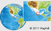 Physical Location Map of Ajuchitlan del Progreso, highlighted country, within the entire country