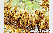 Physical Map of Ajuchitlan del Progreso