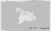 Gray 3D Map of Ayutla de los Libres, single color outside