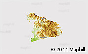 Physical 3D Map of Ayutla de los Libres, cropped outside
