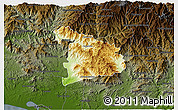 Physical 3D Map of Ayutla de los Libres, darken