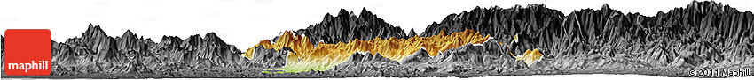Physical Horizon Map of Ayutla De Los Libres, darken, desaturated