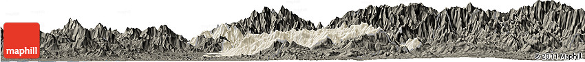 Shaded Relief Horizon Map of Ayutla De Los Libres, darken