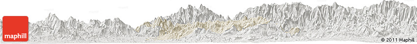 Shaded Relief Horizon Map of Ayutla De Los Libres, lighten, semi-desaturated