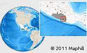 Shaded Relief Location Map of Ayutla de los Libres, highlighted country, highlighted parent region