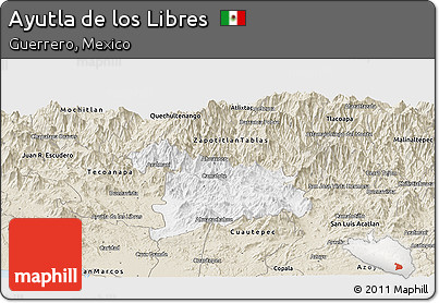 Classic Style Panoramic Map of Ayutla De Los Libres