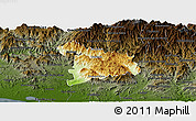Physical Panoramic Map of Ayutla de los Libres, darken