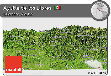 Satellite Panoramic Map of Ayutla De Los Libres
