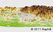 Shaded Relief Panoramic Map of Ayutla de los Libres, physical outside