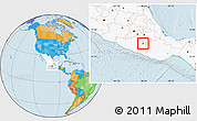 Political Location Map of Cualac, highlighted country