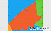 Political Simple Map of Cualac