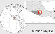 Blank Location Map of Huamuxtitlan, highlighted country, highlighted parent region