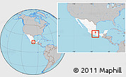 Gray Location Map of Huamuxtitlan, highlighted country, within the entire country