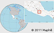 Gray Location Map of Huamuxtitlan, highlighted country