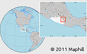 Gray Location Map of Huamuxtitlan, highlighted parent region