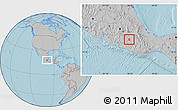 Gray Location Map of Huamuxtitlan, hill shading
