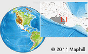 Physical Location Map of Huamuxtitlan, highlighted country, highlighted parent region