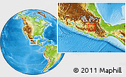 Physical Location Map of Huamuxtitlan