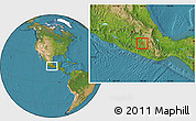 Satellite Location Map of Huamuxtitlan