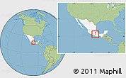Savanna Style Location Map of Huamuxtitlan, highlighted country, within the entire country