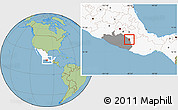 Savanna Style Location Map of Huamuxtitlan, highlighted country, highlighted parent region