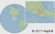 Savanna Style Location Map of Huamuxtitlan, hill shading