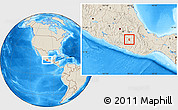 Shaded Relief Location Map of Huamuxtitlan