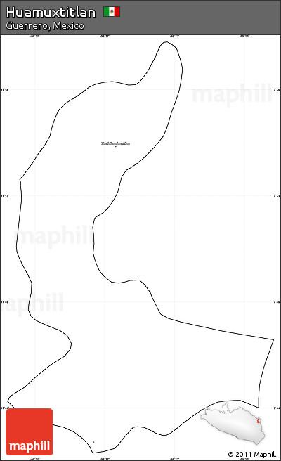 Blank Simple Map of Huamuxtitlan, cropped outside