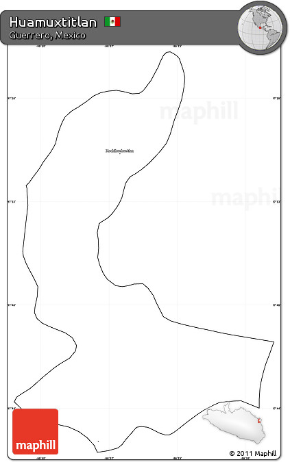 Blank Simple Map of Huamuxtitlan, cropped outside