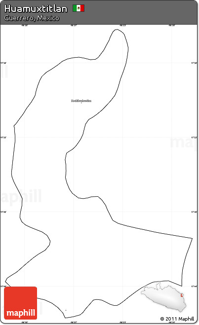 Blank Simple Map of Huamuxtitlan, cropped outside
