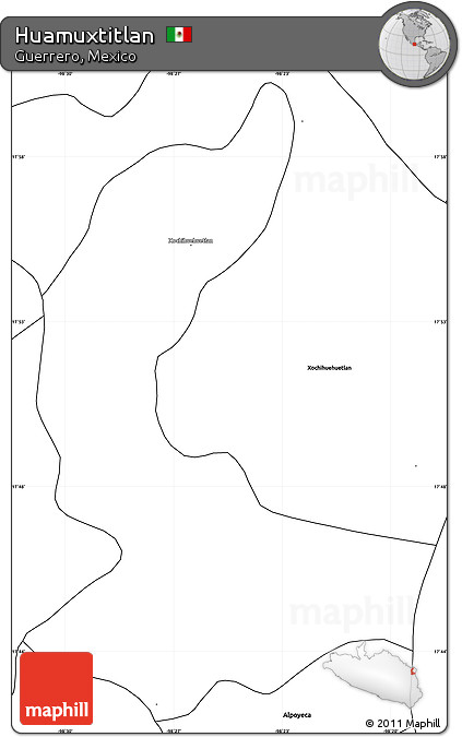 Blank Simple Map of Huamuxtitlan