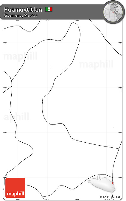 Blank Simple Map of Huamuxtitlan, no labels