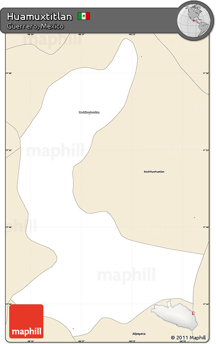 Classic Style Simple Map of Huamuxtitlan
