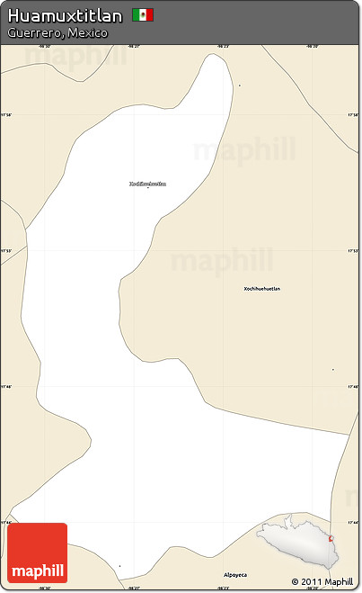 Classic Style Simple Map of Huamuxtitlan