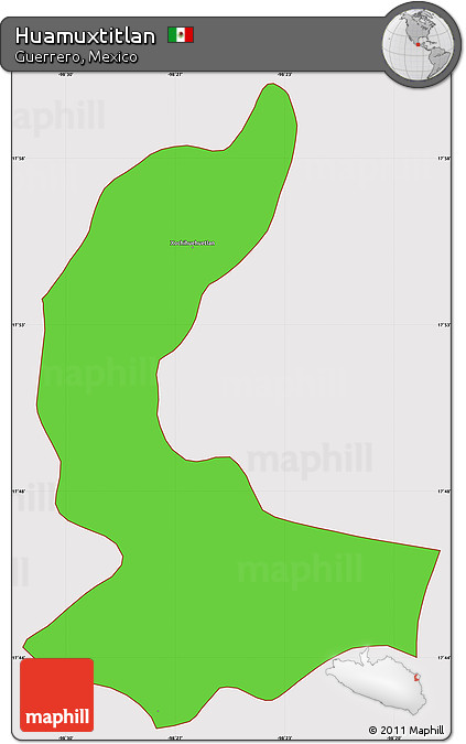 Political Simple Map of Huamuxtitlan, cropped outside
