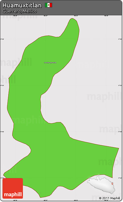 Political Simple Map of Huamuxtitlan, cropped outside