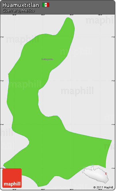 Political Simple Map of Huamuxtitlan, single color outside